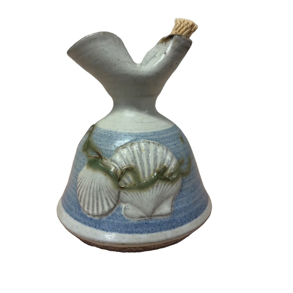 Mikael Carstanjen Cape Cod Seashell Pottery Oil Lamp / Vase Collectible (C4)